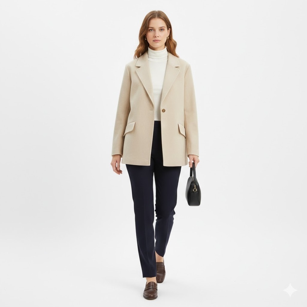 Vero Moda NWT Oatmeal Beige Cream Blazer Jacket Size 16 Old Money Classic